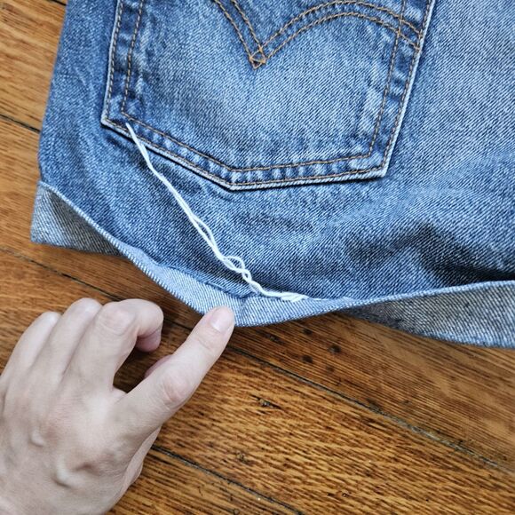 Levi’s W27 Selvedge Denim Shorts – White Oak Cone Mills, High Waist Button Fly - Picture 5 of 8